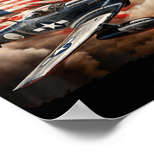 P-51 Mustang American Ww2 Kampfflugzeug P-51 Mu Poster (Ecke)
