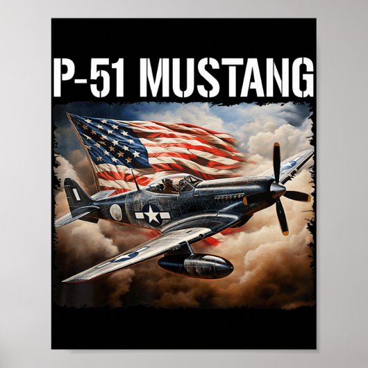 P-51 Mustang American Ww2 Kampfflugzeug P-51 Mu Poster (Vorne)