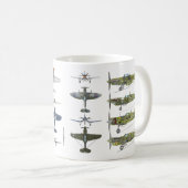 P-51 Mustang, F4U Seeräuber, Spitfire, P-40 Kaffeetasse (VorderseiteRechts)
