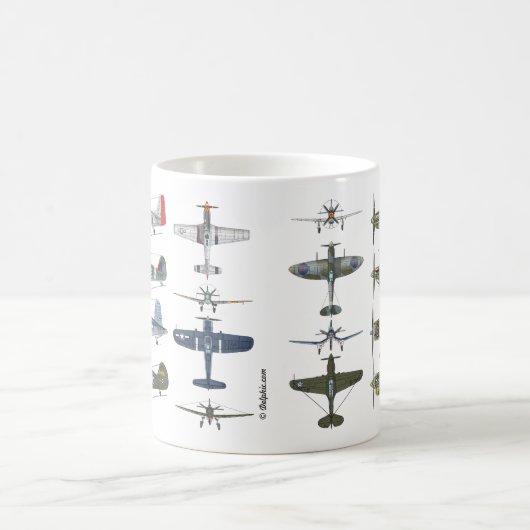 P-51 Mustang, F4U Seeräuber, Spitfire, P-40 Kaffeetasse (Mittel)