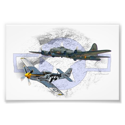 P-51 Mustang-Flugbegleiter Fotodruck (Vorne)