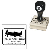 P-51 Mustang Flugzeug Cool Pilot Fun Aviation Gummistempel (Stempel)