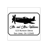 P-51 Mustang Flugzeug Cool Pilot Fun Aviation Gummistempel (Prägung)