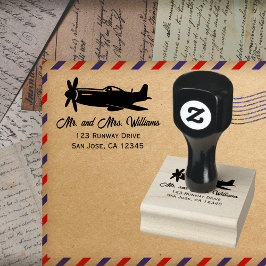 P-51 Mustang Flugzeug Cool Pilot Fun Aviation Gummistempel