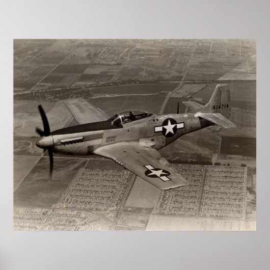 P-51 Mustang im Flug Poster (Vorne)