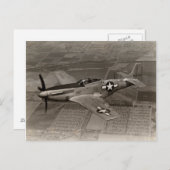P-51 Mustang im Flug Postkarte (Vorne/Hinten)