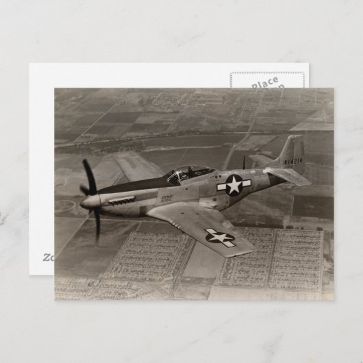 P-51 Mustang im Flug Postkarte (Vorne/Hinten)