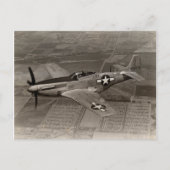 P-51 Mustang im Flug Postkarte (Vorderseite)