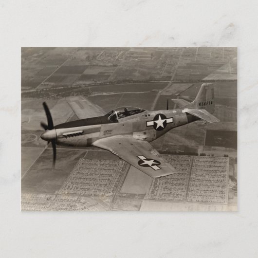 P-51 Mustang im Flug Postkarte (Vorderseite)