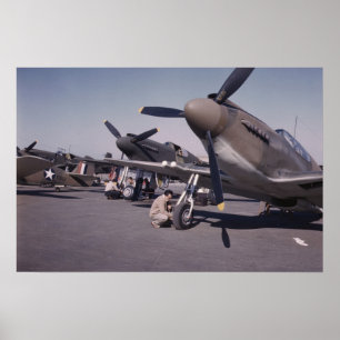 P-51 Mustang Inglewood 1942 Vintage Foto Poster