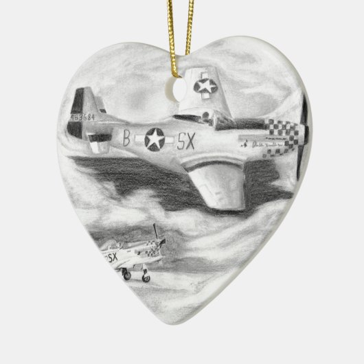 (P-51) Mustang Keramikornament (Links)