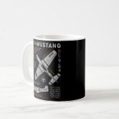 P-51 Mustang North American Aviation Fighter Flugz Kaffeetasse (Vorderseite Links)