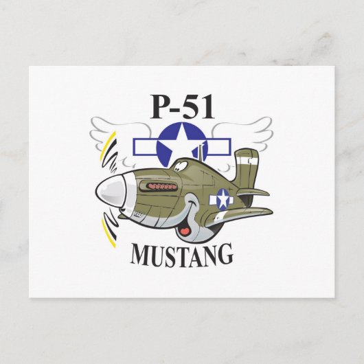 p-51 Mustang Postkarte (Vorderseite)