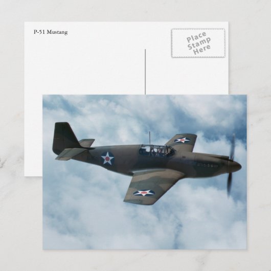 P-51 Mustang Postkarte (Vorne/Hinten)