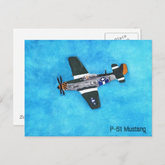 P-51 Mustang Postkarte (Vorne/Hinten)
