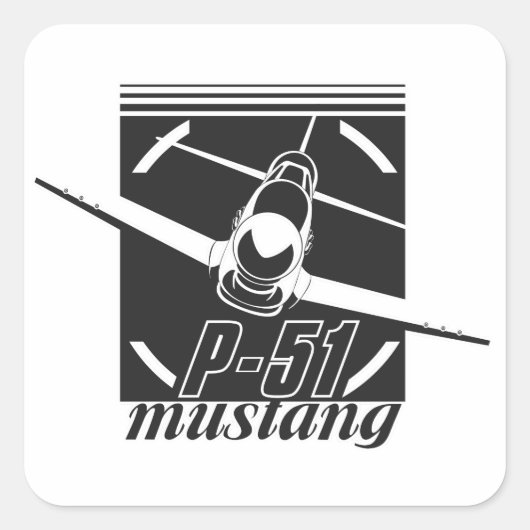 P-51 Mustang Quadratischer Aufkleber (Vorderseite)
