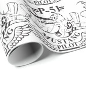 P-51 MUSTANG rc Modellpilot Geschenkpapier (Rolleneckpunkt)