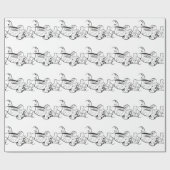 P-51 MUSTANG schwarz und weiß Geschenkpapier (Flach)