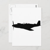 P-51 Mustang-Silhouette Postkarte (Vorne/Hinten)