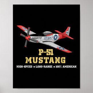 P-51 Mustang Weltkrieg II Kampfbomber Poster