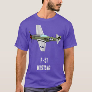 P-51 MUSTANG WORLD WAR II MILITARY AIRPLANE SHIRT