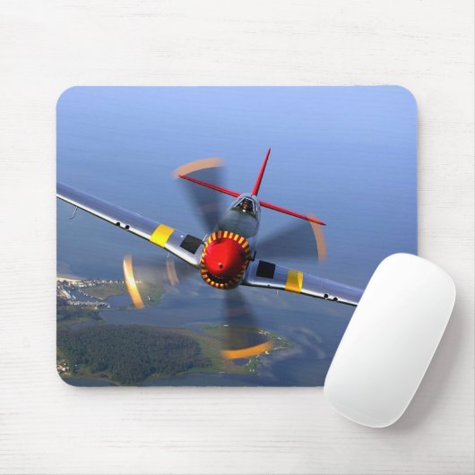 P-51 Mustang WWII American Fighter Airplane Mousepad (Mit Mouse)