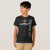 P-51 Mustang WWII Kampfflugzeug Profil T-Shirt (Vorne ganz)