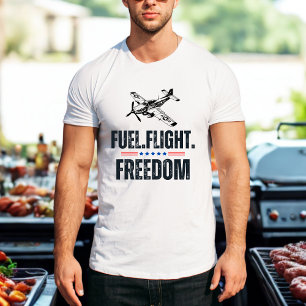 P-51 Oldtimer Flugzeug Militärflugtreibstoff Flug  T-Shirt