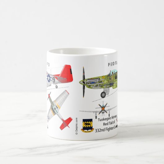 P-51 Tuskegee Mustang-Tasse Kaffeetasse (Mittel)