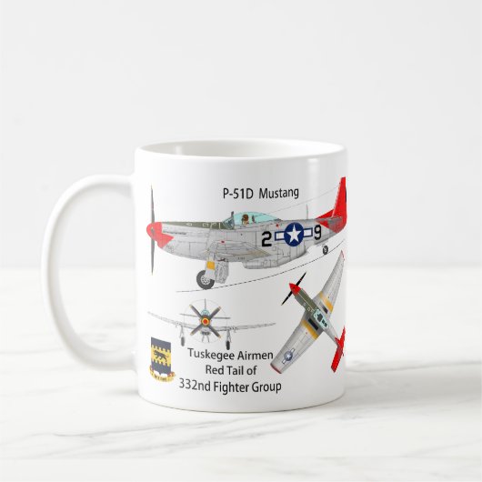 P-51 Tuskegee Mustang-Tasse Kaffeetasse (Links)