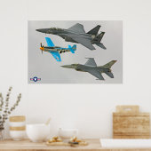 P-51D, F-16C und F-15E Poster (Küche)