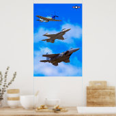 P-51D, F-16C und F-15E Poster (Küche)