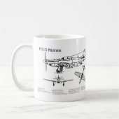 P-51D Mustang - Flugzeug-Blueprint BD Kaffeetasse (Links)