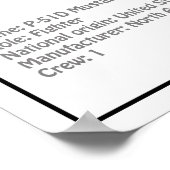 P-51D Mustang - Flugzeug-Blueprint BD Poster (Ecke)