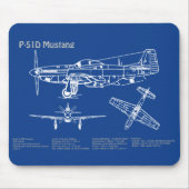 P-51D Mustang - Flugzeugkonzept AD Mousepad (Vorne)