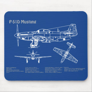P-51D Mustang - Flugzeugkonzept AD Mousepad