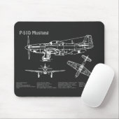 P-51D Mustang - Flugzeugkonzept PD Mousepad (Mit Mouse)