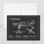 P-51D Mustang - Flugzeugkonzept PD Postkarte (Vorne/Hinten)