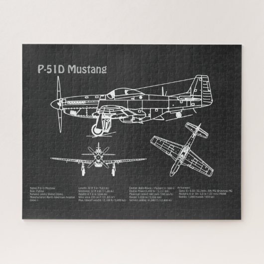 P-51D Mustang - Flugzeugkonzept PD Puzzle (Horizontal)