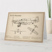P-51D Mustang - Flugzeugkonzept SD Dankeskarte (Vorderseite)
