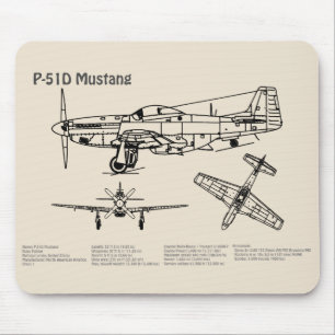 P-51D Mustang - Flugzeugkonzept SD Mousepad