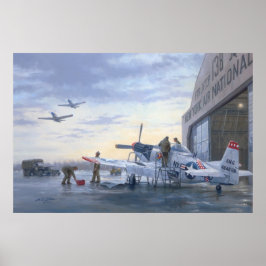 P-51's on Runway Alert Poster 24"x36