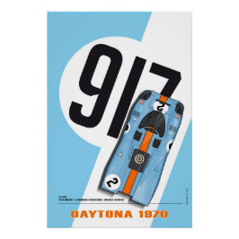 P 917 Rodriguez-Kinnunen Blue Daytona 1970 Poster