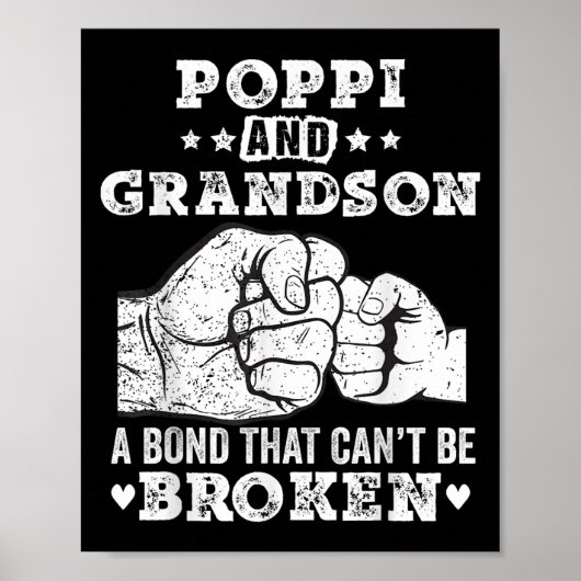 P And Grandson A Bond That Cant Be Broken Grandpa Poster (Vorne)