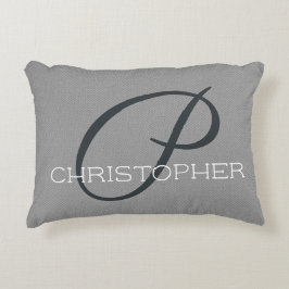 P Anfänglicher Personalisierter Name Schwarz-weiß  Dekokissen