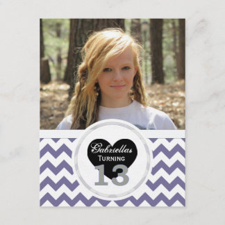 P & B Zickzack Muster 13. Geburtstag Einladung