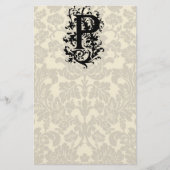 P Barockmonogramm Briefpapier (Vorderseite)