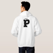 P, Buchstabe mit Augenbrauen Hoodie (Schwarz voll)