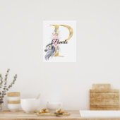 P Buchstabe personalisierter Name Monogramm mit Pf Poster (Küche)