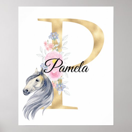 P Buchstabe personalisierter Name Monogramm mit Pf Poster (Vorne)